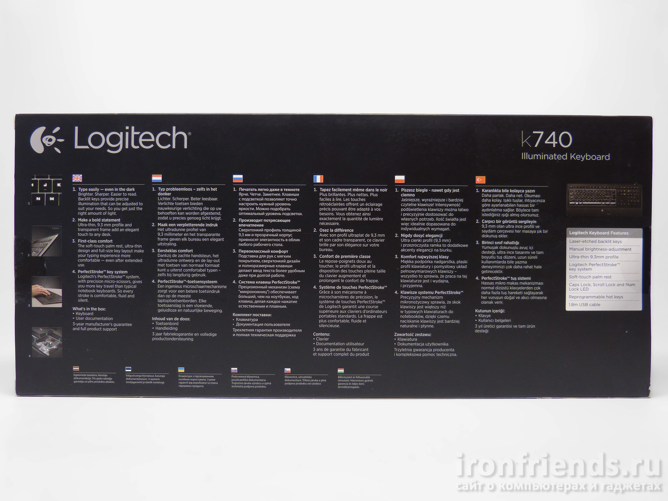 Характеристики Logitech K740 illuminated